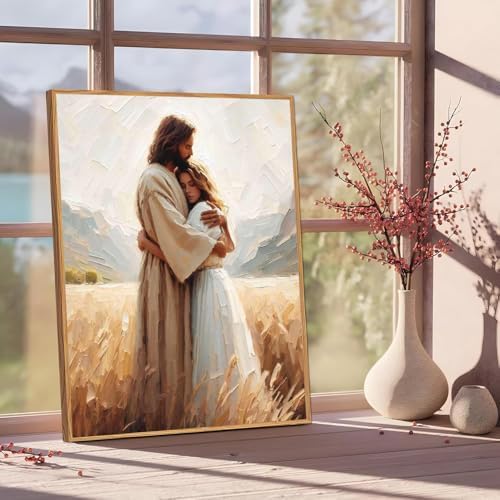 Jesus Paint by Numbers Kit for Adults Framed Canvas 12X16 in, Frameworkless