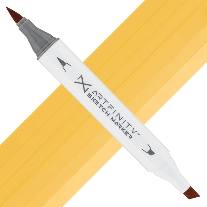 Artfinity Sketch Markers - Spanish Orange Y4-3, Vibrant, Professional, Dye-Based Alcohol Markers for Artists, Drawing, Travel, & More