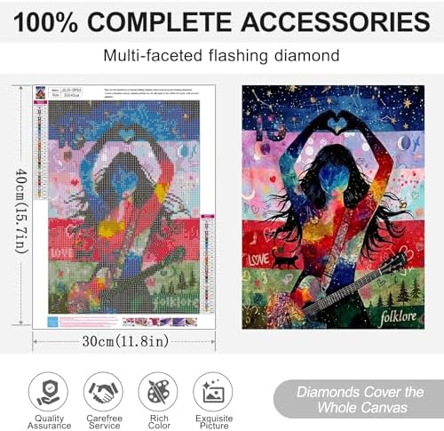 Music Diamond Art Kits for Adults, Diamond Painting Kits for Beginner