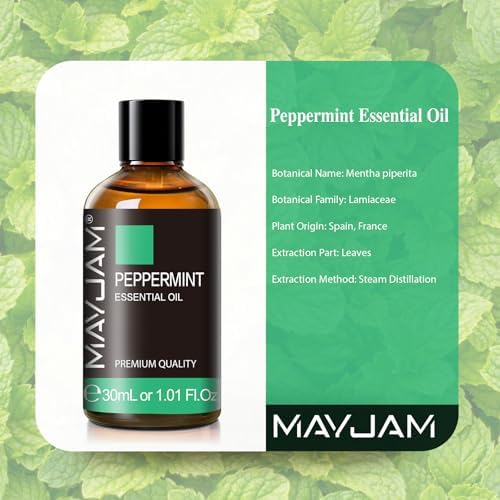 MAYJAM Peppermint Essential Oil for Diffuser Skin Hair Care, 1.01fl.oz