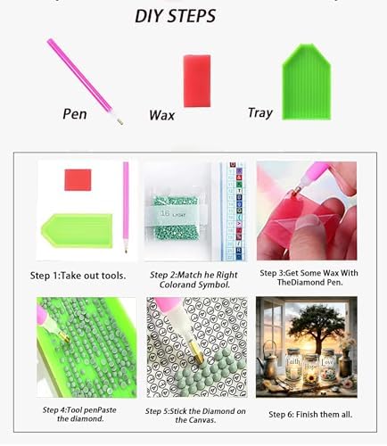 APTDYIGL 5D Faith,Hope,Love Diamond Painting Kits for Adults Beginner,DIY Diamond Art Kits for Adults,Round Full Drill Diamond Dots with Gem Art Kits,Home Wall Decor 13.7X13.7inch