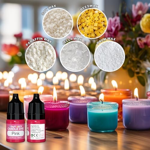 HOMY ARTY Candle Dye - 14 Colors Candle Wax Dye