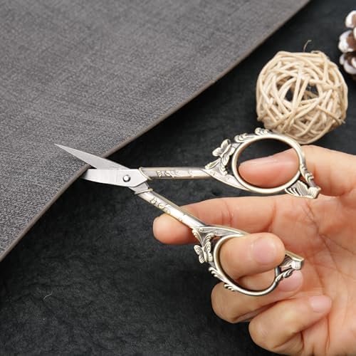 Crochet Scissors with Cover – Antique Bronze Vintage Small Embroidery Scissors, Sharp Craft Scissors for Yarn Thread Sewing Needlework, Cute Butterfly Design Gift for Crocheter Quilter, 4.6 Inch