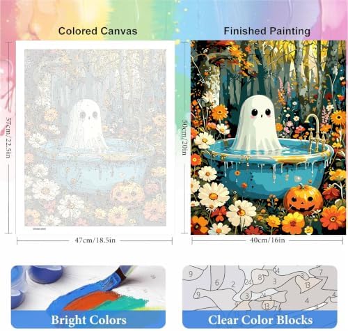 bleihum Halloween Paint by Numbers Kit for Adults Ghost 16x20inch
