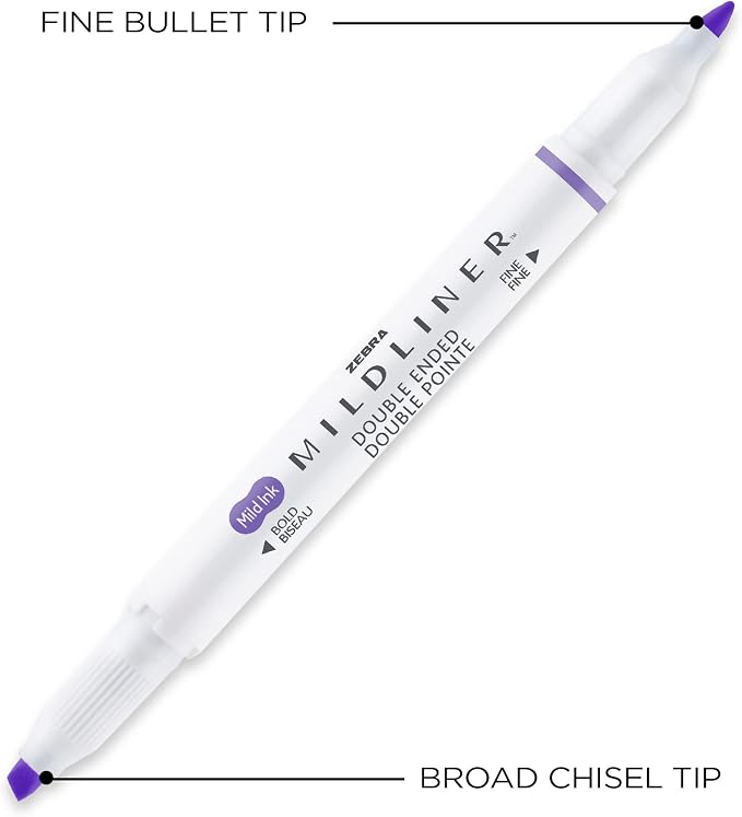 Zebra Pen MILDLINER Highlighter, Assorted, Dual Tip, Pk of 6, 90 Count Ttl