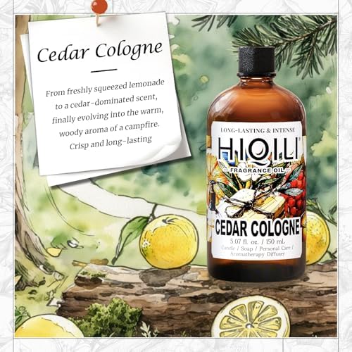 HIQILI Cedar Cologne Fragrance Oil for Diffuser, Candle & Soap Making
