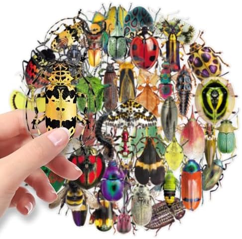 50Pcs Realistic Insect Vinyl Stickers Set