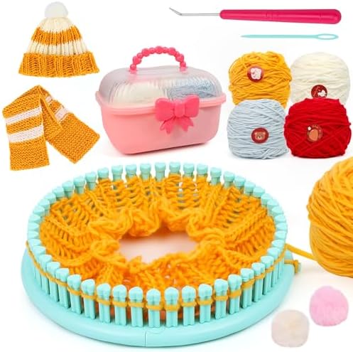 DPAPDI Knitting Loom Kit with Storage Boxes Yarns Knitting Tools