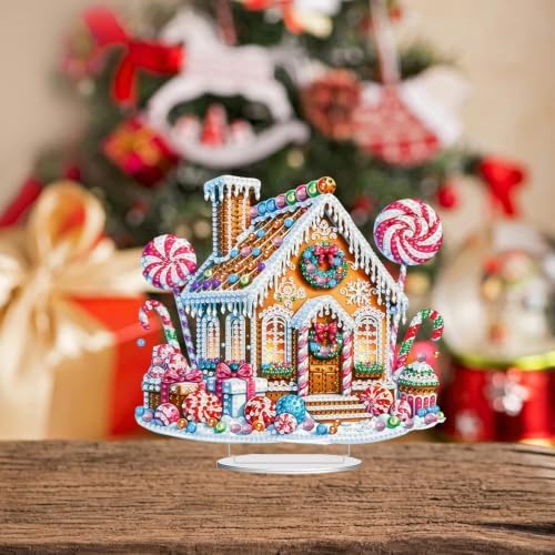 VeGuude Christmas Diamond Art Kits for Adults,DIY Acrylic Art Desktop Decor