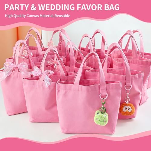 1 | 12 | 24 Pack Small Canvas Tote Bags, Mini Tote Bags Bulk for Women, DIY Blank Reusable Cute Sublimation Tote Bag