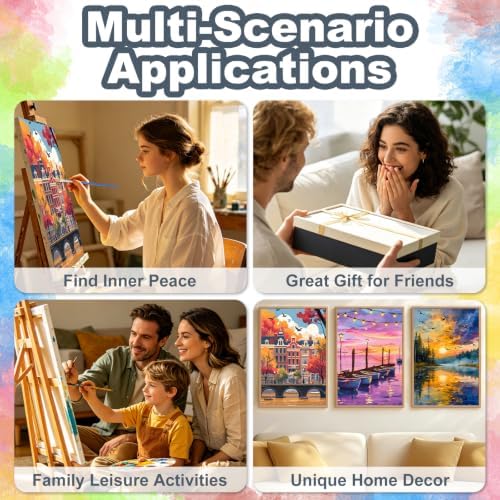 Kalonyth City Framed Paint by Numbers Kit for Adults Beginner 8x12 inch