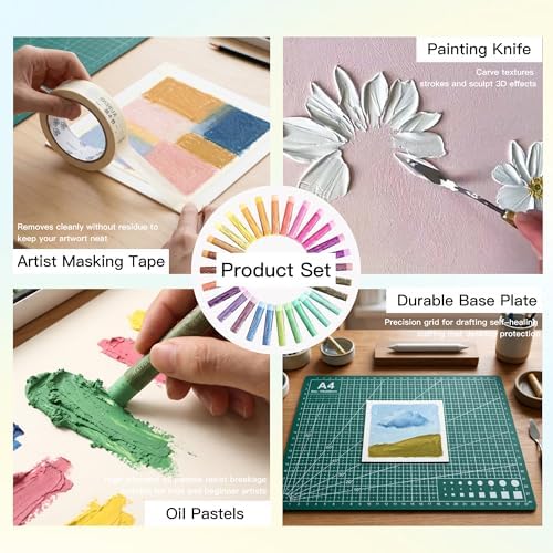 rubens 81 PCS Macaron Soft Oil Pastels Kit for Beginner Drawing