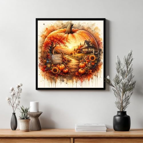 CRZMODE Autumn Paint by Numbers Kit for Adults, Pumpkin, 16x16 inch