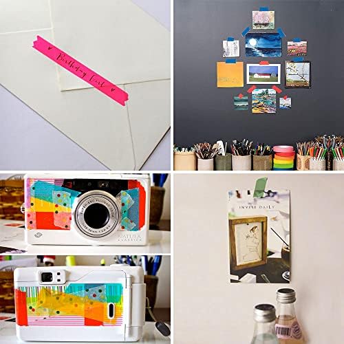 8PCS Colored Masking Tape Thin Painters Tape Rainbow Colors Rolls For Kids