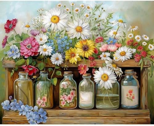 JATOK Paint by Numbers Kit for Adults, Flower, 16 x 20 in / 40 x 50 cm