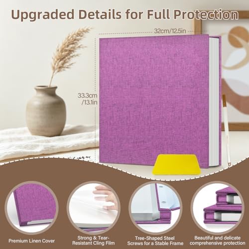 Popotop Photo Album Self Adhesive Scrapbook Album for 4x6 5x7 8x10 Pictures DIY Photo Book as Scrapbooking Supplies Kits, Birthday Gifts for Women Mom Wedding Baby Family Travel