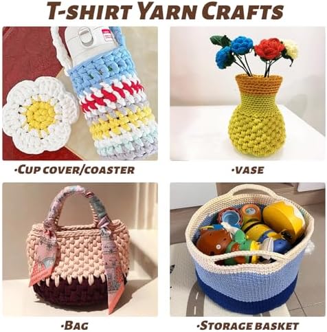 800g T-Shirt Crochet Yarn for Crocheting Crafts/Bags/Basket/Coaster,Hand Knitting Tshirt Yarn for Crochet,228yds T Shirt Yarns with High Elastic Thick Yarns Polyester Fabric（Orange）