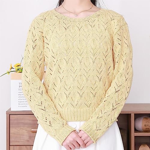 Fine Weight Knitted and Crocheted Cotton Yarn, 100% Long Staple Cotton Yarn, Baby Sports, 2 Packages of 100g/3.52oz (Per Skein 50g/162yards) - Cheese Yellow