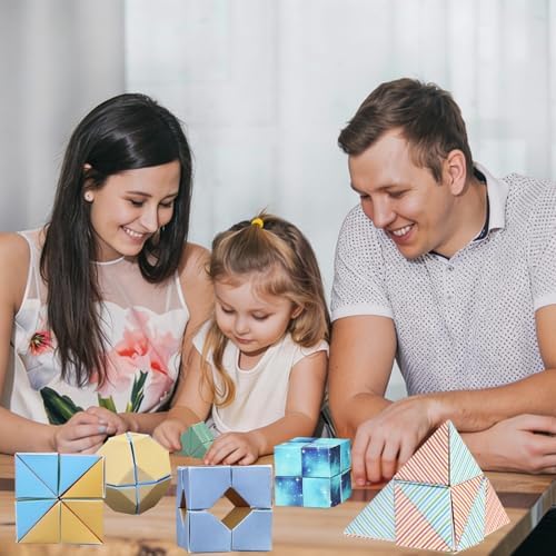 Foraineleyo 3D Paper Folding STEM Toys for Kids, Hands-On Math Origami Kit with 3D Flexible Models, Educational Geometry Craft Set Gifts for Boys Girls Ages 6-12