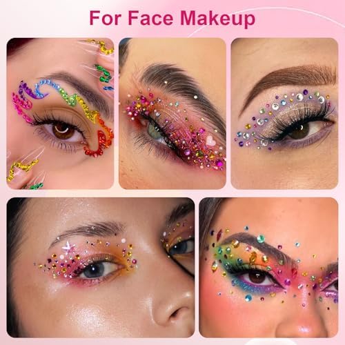 Canvalite 5000Pcs Resin Rhinestones for Crafting with 10ml B7000 Jewelry Glue, 1 Box Flatback Crystals Diamond (Colorful) for Bedazzling Crafts DIY Nail Art Non Hotfix Gems for Clothing Shoes Tumblers