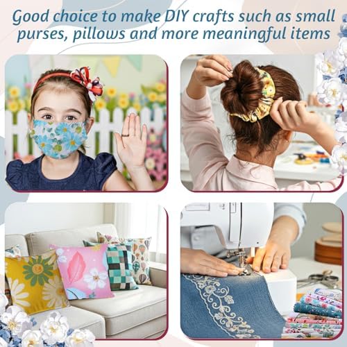 100 Pcs 5"x 5" Charm Packs for Quilting, Precut Multi-Color Printed Floral Fabric Squares Bundles Quilting Supplies, Spring Floral Color Scheme Printed Patchwork Supplies for Holiday DIY Sewing Craft