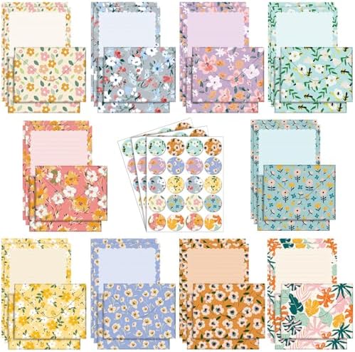 TaoBary 160 Pcs Kawaii Stationery Paper and Envelopes Set, 5.5 x 8.25''