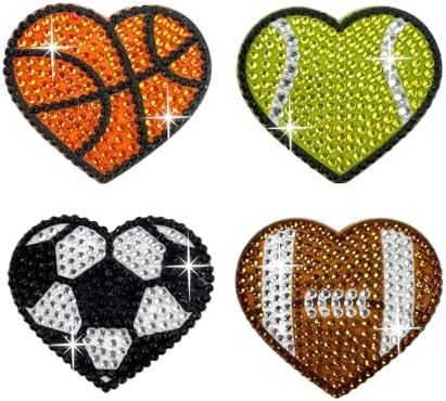 StickerBeans® Rhinestone Stickers - Sporty Sticker Pack, 2” x 2” Each Unique Sparkly Cut-to-Shape for Collecting, Trading, Decorating Laptops, Phone Cases, Scrapbooks