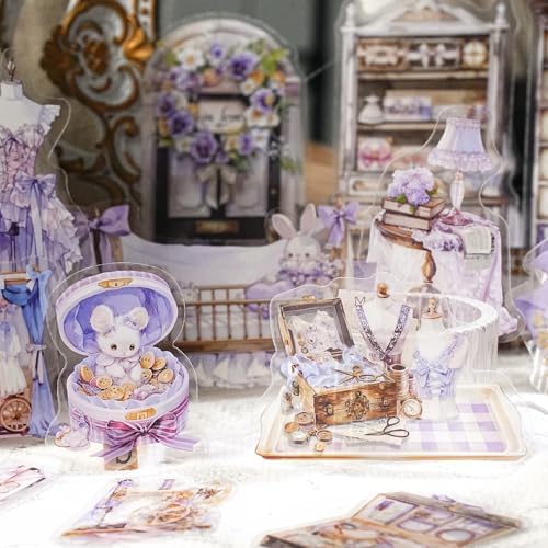 120Pcs Iandscape Stickers for Scrapbooking,Self-Adhesive Transparent Iandscape Stickers Scrapbook Supplies Journaling Supplies for Adult Card Making Letters DIY Water Bottle Cards Decoration