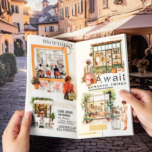 120PCS Cozy Daily Life PET Stickers Set, Character and Aesthetic Scenes for Scrapbooking, Journaling, and DIY Crafts