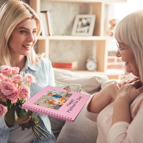 Scrapbook Photo Album 8"x8" 20 Sheets 40 Pages Hardcover Kraft Paper Pink