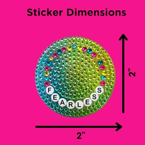 StickerBeans® Rhinestone Stickers Friendship Bracelet Sticker Pack, 2” x 2” Each Unique Sparkly Cut-to-Shape for Collecting, Trading, Decorating Laptops, Phone Cases, Scrapbooks