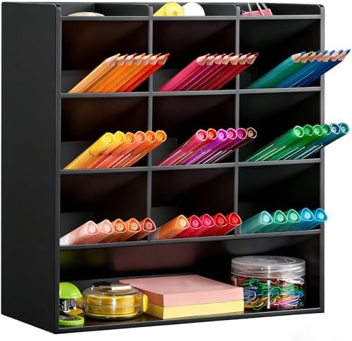 BEYGORM Acrylic Vertical Marker Organizer for 150 Markers, Desk Orgaizer