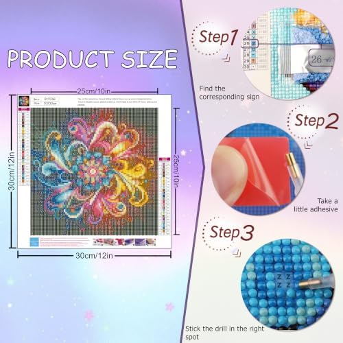 Vesmiral Mandala Diamond Art Kits for Adults 12x12inch