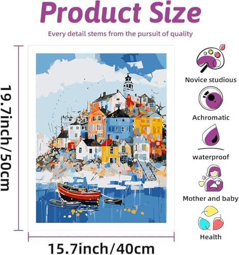 DYAIANGMU House Paint by Numbers Kit for Adults Beginners 19.6X15.7 inch