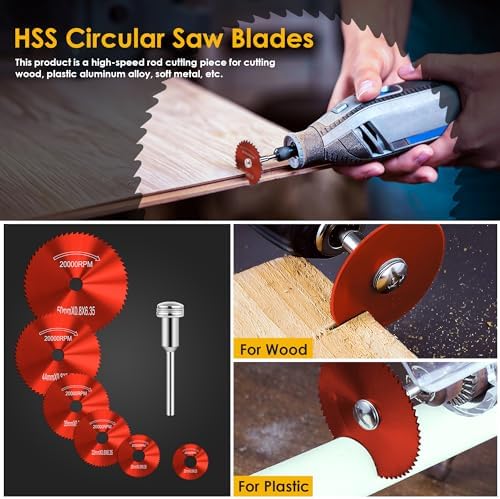 44 Pcs Red Cutting Wheel Set Compatible with Plastic for Rotary Tool