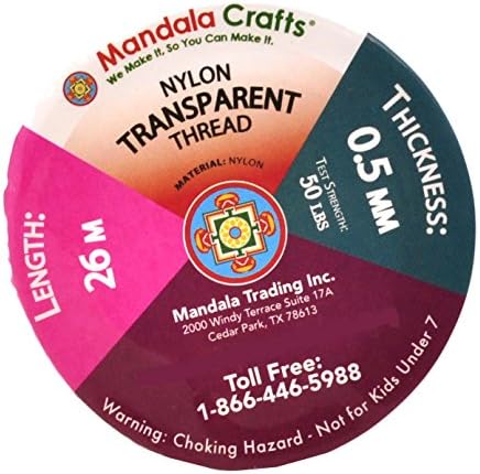 Mandala Crafts 0.5mm Clear Monofilament Invisible Thread for Quilting