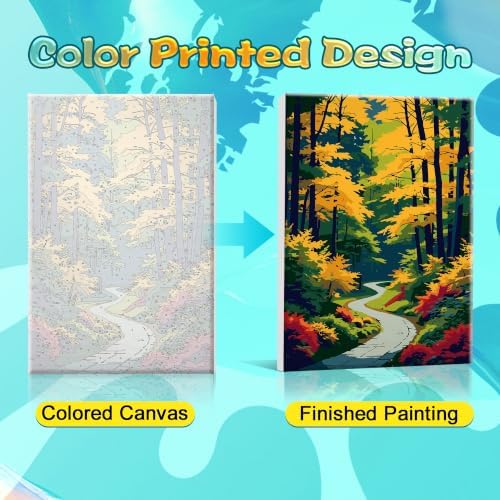 SmartEZ Framed Paint by Numbers Kit for Adults, Forest Paint by Numbers