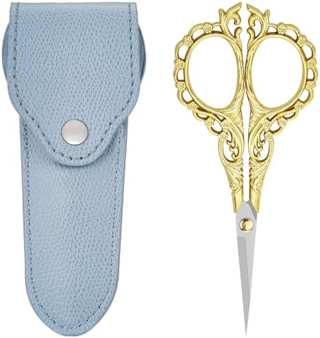 Embroidery Scissors,4.6" Sharp Tip with Premium Leather Sheath