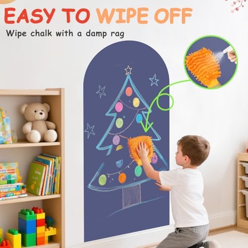 Arch Magnetic Wall Decal 39.3x17.5 Inch Magnetic Chalk Board Sticker Magnet Chalkboard for Wall Peel and Stick Self Adhesive Blackboard Multifunctional for Playroom Home Office