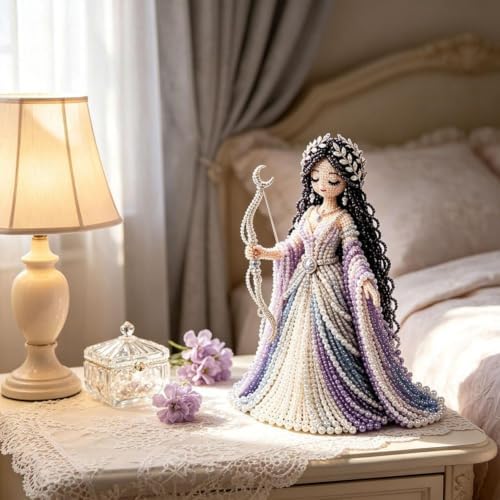  Divine Goddess DIY Beaded Doll Kit, Craft for Adults with Tools (Style E)