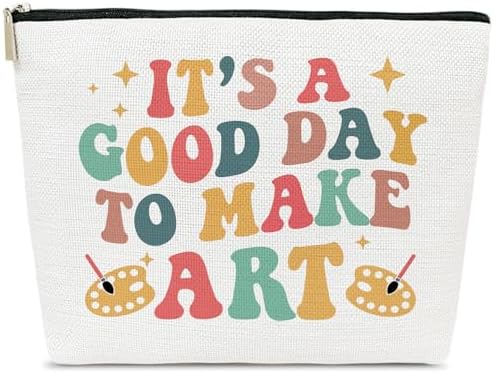 Gifts for Art Teachers, Drawing Theme Makeup Bag for Artists
