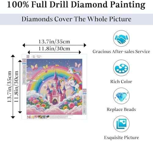 JAKI Diamond Art Painting Kits for Adults Castle 13.8x13.8inch