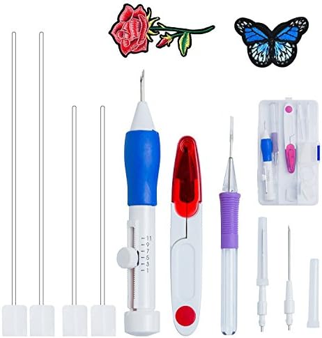 Islmlisa Magic Embroidery Pen Set - Punch Needles for Embroidery Threaders DIY Sewing