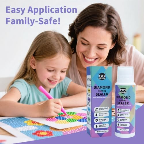 Breliter Diamond Art Sealer, Clear Art Glue Sealer for Diamond Painting, Puzzle, Permanent Hold, Shine Effect Conserver Glossy Finish (120ML)