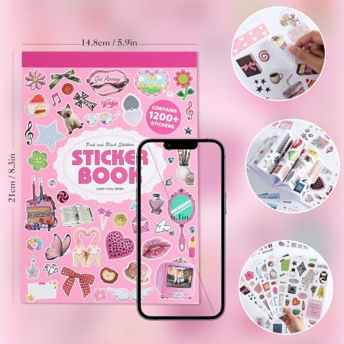 Washi Stickers Set Vintage Aesthetic Sticker Book for Journaling, DIY Decorative Paper Sticker Decals for Bullet Journal Art Scrapbooking Diary Card Craft Gift Album (Aesthetic Style 4)