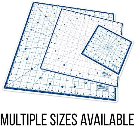 U.S. Art Supply 8"x8" Self-Healing Cutting Mat 7-Ply - Rotary White/Blue