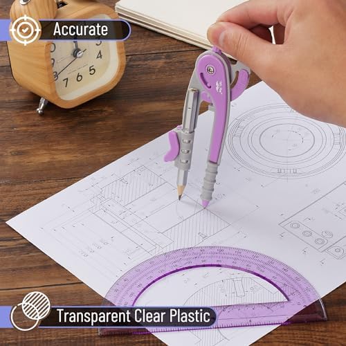 Mr. Pen- Geometry Compass and Protractor Set, 6 Inch Compass