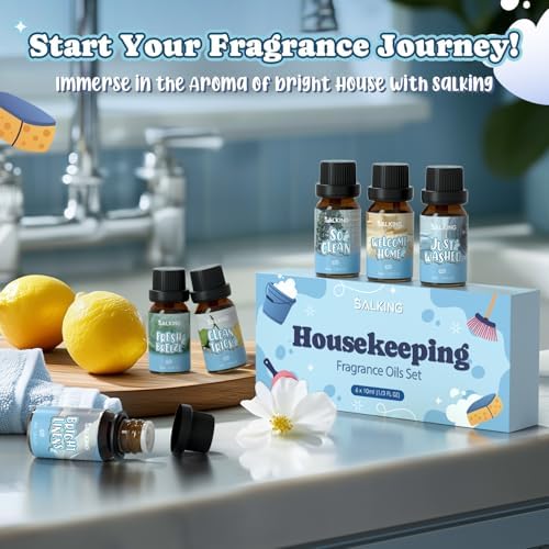 SALKING Housekeeping Fragrance Oils, Premium Essential Oil Set for Diffuser