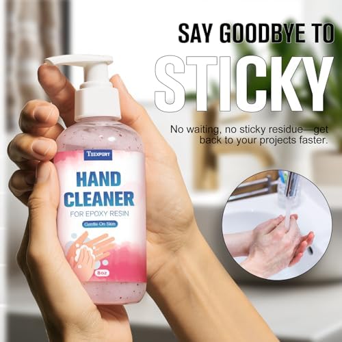 Teexpert Resin Remover Gel 8OZ Hand Cleaner For Epoxy Resin All-Natural Gentle & Moisturizing Hand Cleanser Ideal for Removing Uncured Resins Molds Tools