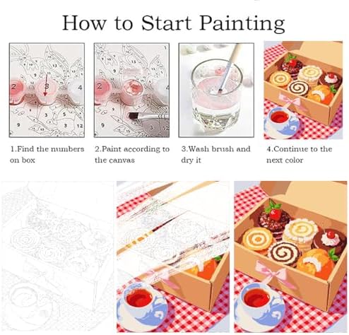 ZRIZQ Paint by Numbers Kit for Adults Beginner,Dessert,16x20